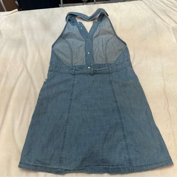 Free People Sami Light Blue denim chambray halter Mini Dress 51869 - Picture 12 of 16